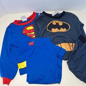 FAIR Condition Wormser Batman and Superman Vintage Y2K Pajama Sets Missing Capes